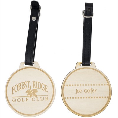 Wood Golf Bag Tags - 2 1/2" H x 2 1/2" W