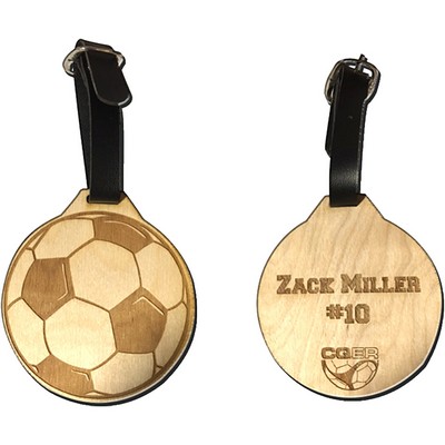 Wood Luggage Tags - 3 1/2" W x 3 1/2" H