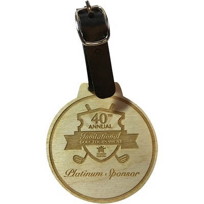 Wood Golf Bag Tags - 3" H x 3" W